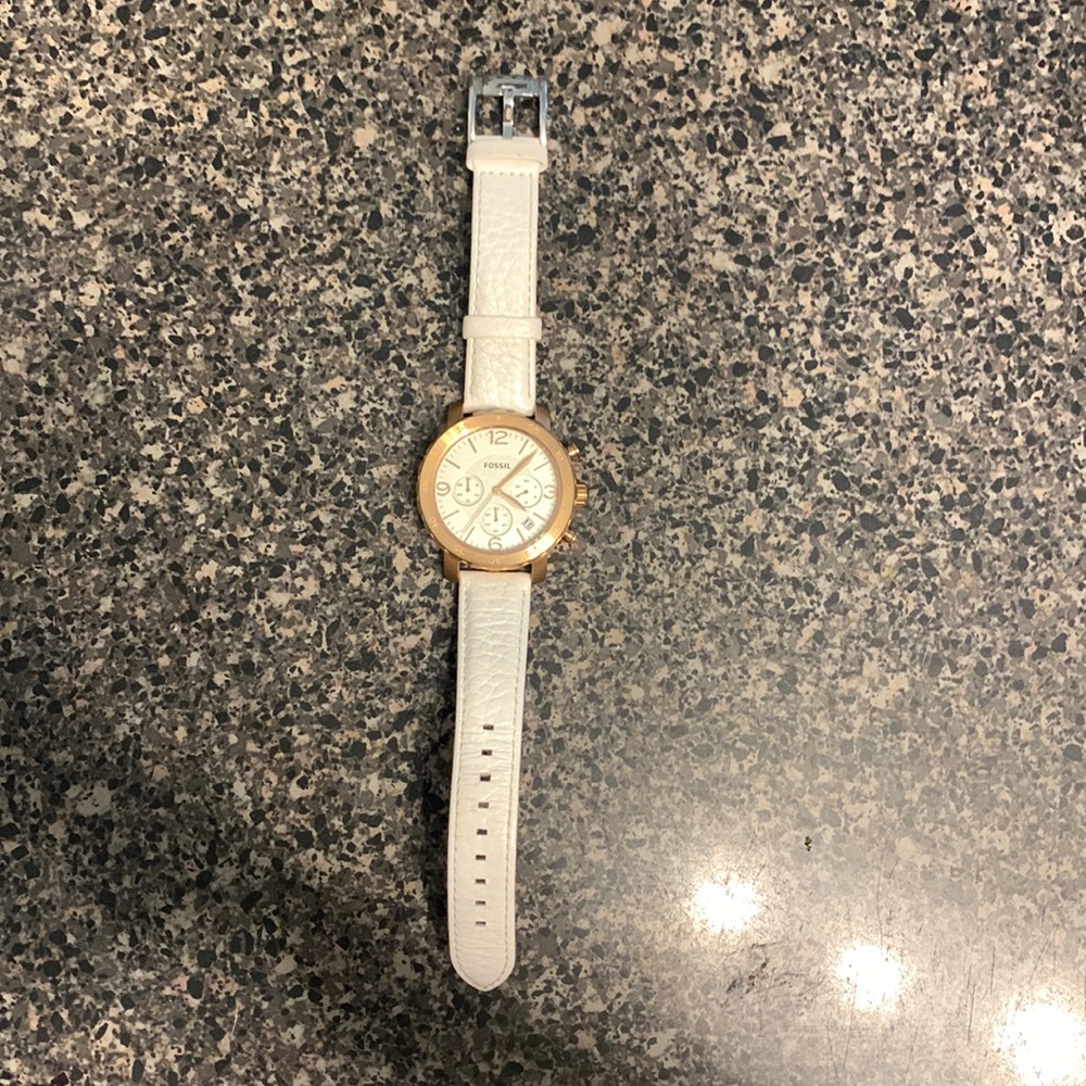White Fossil Watch